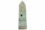 Polished Blue Caribbean Calcite Obelisk - Pakistan #187712-1